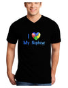 I Heart My Nephew - Autism Awareness Adult Dark V-Neck T-Shirt by TooLoud-Mens V-Neck T-Shirt-TooLoud-Black-Small-Davson Sales