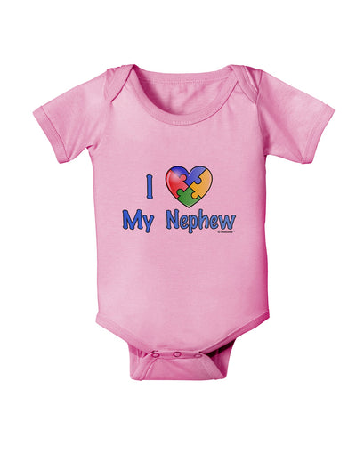 I Heart My Nephew - Autism Awareness Baby Romper Bodysuit by TooLoud-Baby Romper-TooLoud-Light-Pink-06-Months-Davson Sales