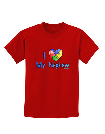 I Heart My Nephew - Autism Awareness Childrens Dark T-Shirt by TooLoud-Childrens T-Shirt-TooLoud-Red-X-Small-Davson Sales