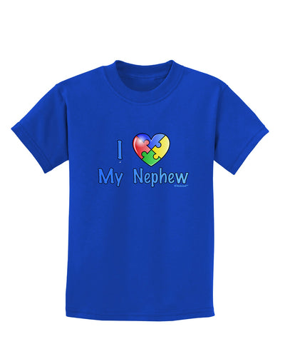 I Heart My Nephew - Autism Awareness Childrens Dark T-Shirt by TooLoud-Childrens T-Shirt-TooLoud-Royal-Blue-X-Small-Davson Sales