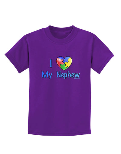 I Heart My Nephew - Autism Awareness Childrens Dark T-Shirt by TooLoud-Childrens T-Shirt-TooLoud-Purple-X-Small-Davson Sales