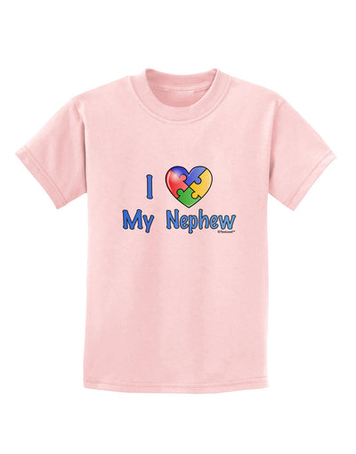 I Heart My Nephew - Autism Awareness Childrens T-Shirt by TooLoud-Childrens T-Shirt-TooLoud-PalePink-X-Small-Davson Sales