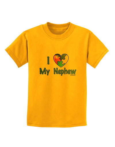 I Heart My Nephew - Autism Awareness Childrens T-Shirt by TooLoud-Childrens T-Shirt-TooLoud-Gold-X-Small-Davson Sales