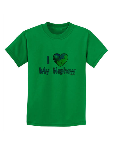 I Heart My Nephew - Autism Awareness Childrens T-Shirt by TooLoud-Childrens T-Shirt-TooLoud-Kelly-Green-X-Small-Davson Sales