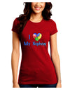 I Heart My Nephew - Autism Awareness Juniors Crew Dark T-Shirt by TooLoud-T-Shirts Juniors Tops-TooLoud-Red-Juniors Fitted Small-Davson Sales