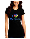 I Heart My Nephew - Autism Awareness Juniors Crew Dark T-Shirt by TooLoud-T-Shirts Juniors Tops-TooLoud-Black-Juniors Fitted Small-Davson Sales