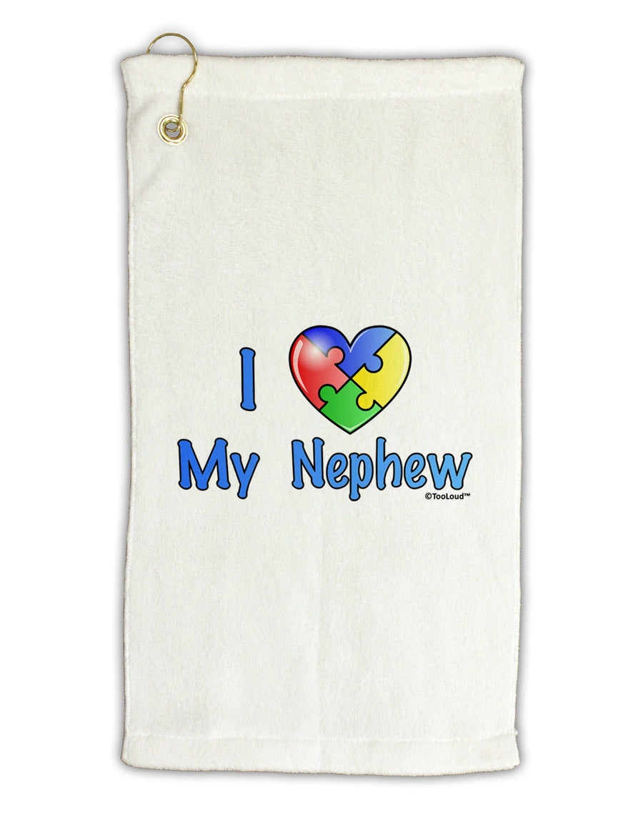 I Heart My Nephew - Autism Awareness Micro Terry Gromet Golf Towel 16 x 25 inch by TooLoud-Golf Towel-TooLoud-White-Davson Sales