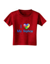 I Heart My Nephew - Autism Awareness Toddler T-Shirt Dark by TooLoud-Toddler T-Shirt-TooLoud-Red-2T-Davson Sales