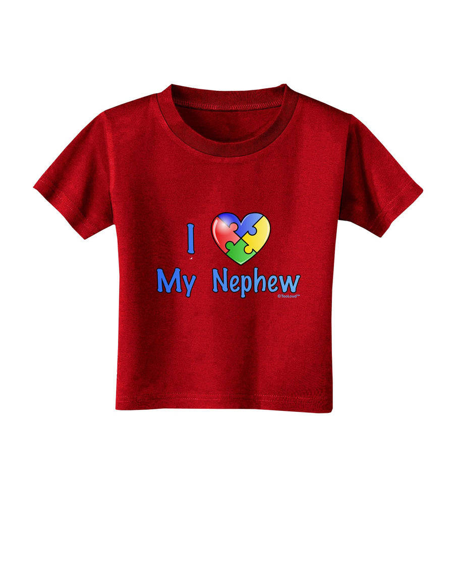 I Heart My Nephew - Autism Awareness Toddler T-Shirt Dark by TooLoud-Toddler T-Shirt-TooLoud-Black-2T-Davson Sales