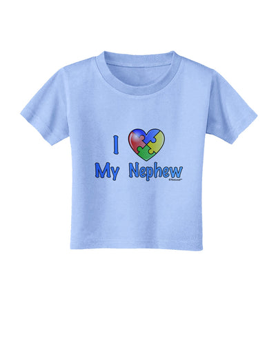 I Heart My Nephew - Autism Awareness Toddler T-Shirt by TooLoud-Toddler T-Shirt-TooLoud-Aquatic-Blue-2T-Davson Sales