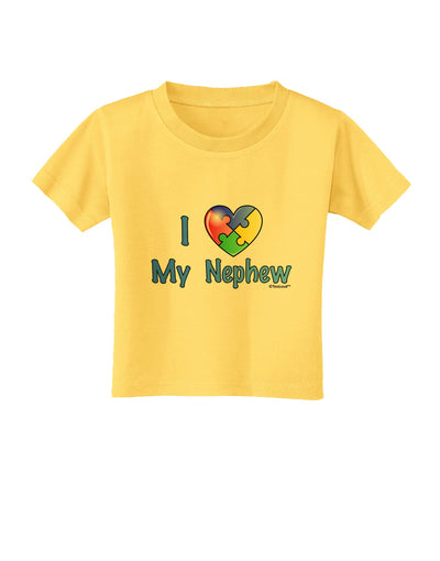 I Heart My Nephew - Autism Awareness Toddler T-Shirt by TooLoud-Toddler T-Shirt-TooLoud-Yellow-2T-Davson Sales