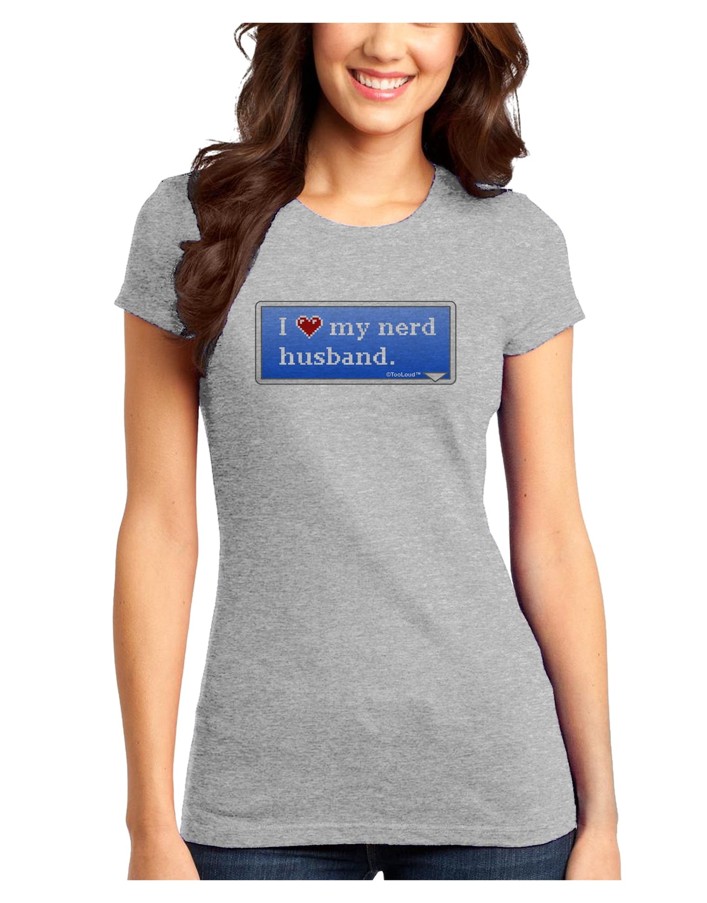 I Heart My Nerd Husband - Retro Juniors T-Shirt by TooLoud-Womens Juniors T-Shirt-TooLoud-Ash-Gray-Juniors Fitted X-Small-Davson Sales