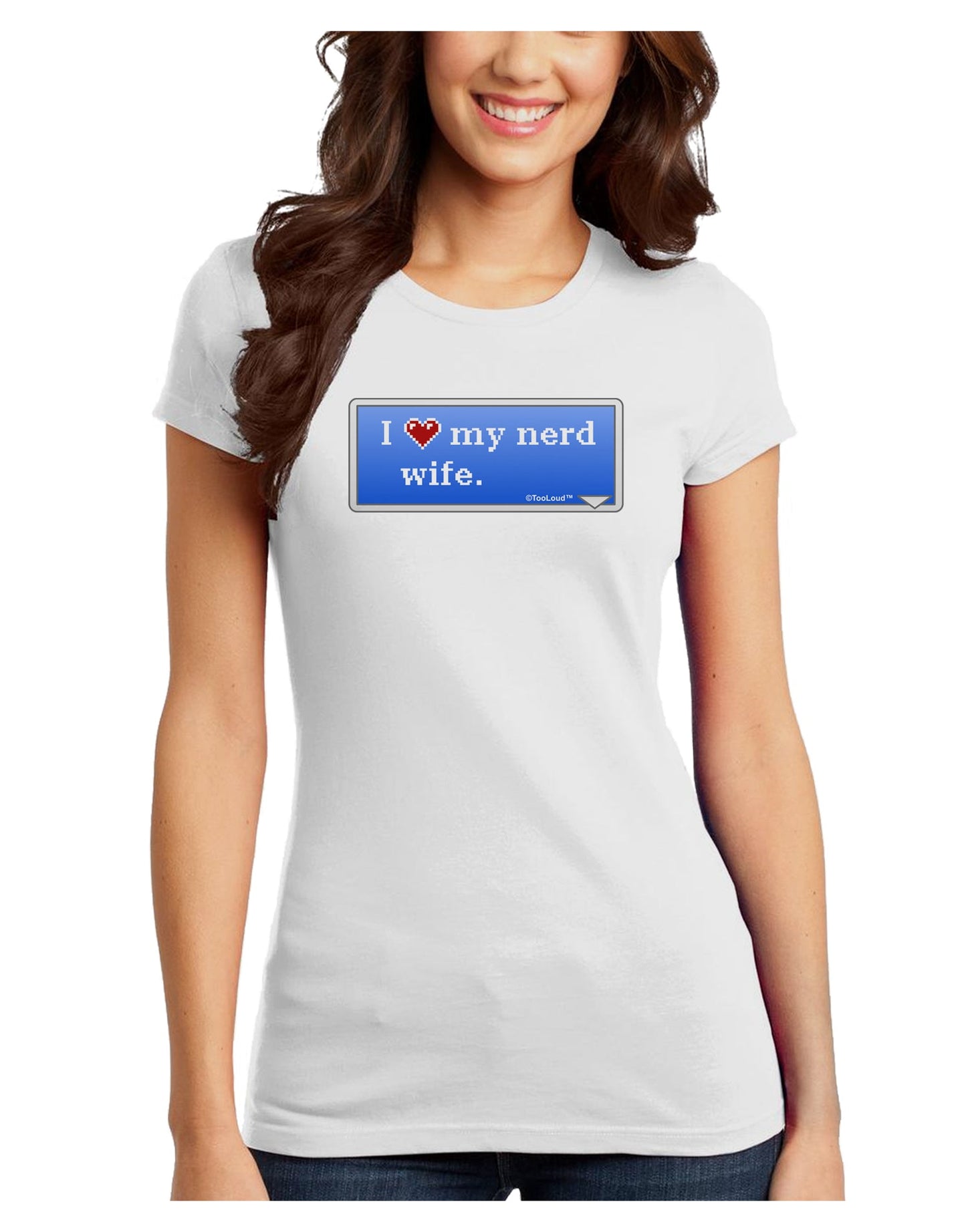 I Heart My Nerd Wife - Retro Juniors T-Shirt by TooLoud-Womens Juniors T-Shirt-TooLoud-White-Juniors Fitted X-Small-Davson Sales