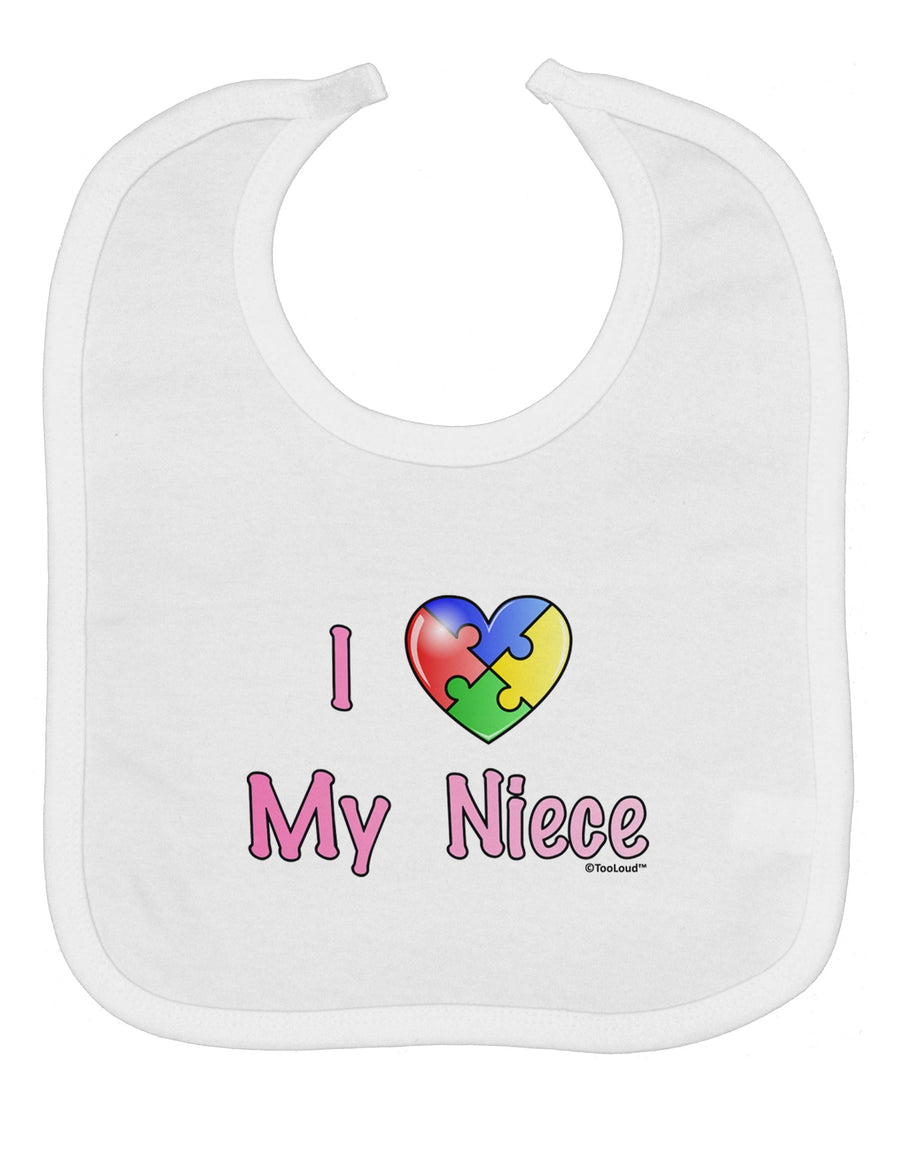 I Heart My Niece - Autism Awareness Baby Bib by TooLoud