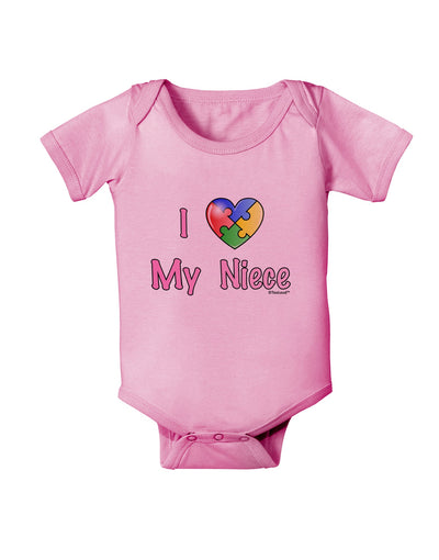 I Heart My Niece - Autism Awareness Baby Romper Bodysuit by TooLoud-Baby Romper-TooLoud-Light-Pink-06-Months-Davson Sales