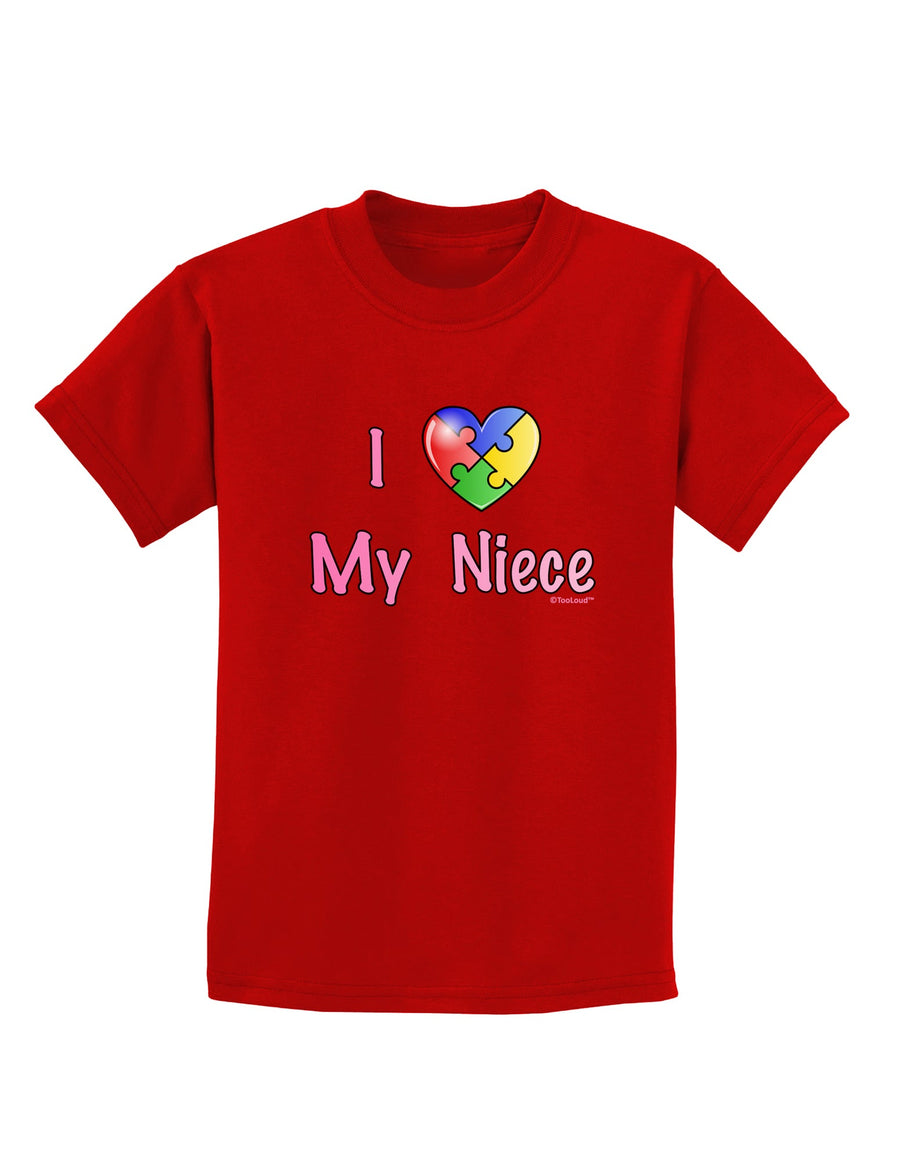 I Heart My Niece - Autism Awareness Childrens Dark T-Shirt by TooLoud-Childrens T-Shirt-TooLoud-Black-X-Small-Davson Sales