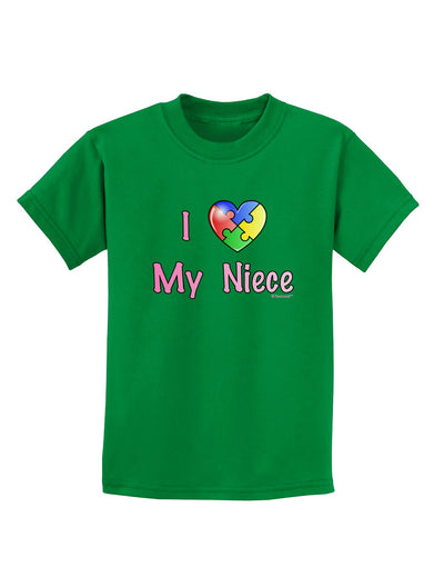 I Heart My Niece - Autism Awareness Childrens Dark T-Shirt by TooLoud-Childrens T-Shirt-TooLoud-Kelly-Green-X-Small-Davson Sales