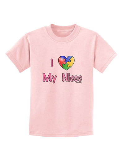 I Heart My Niece - Autism Awareness Childrens T-Shirt by TooLoud-Childrens T-Shirt-TooLoud-PalePink-X-Small-Davson Sales