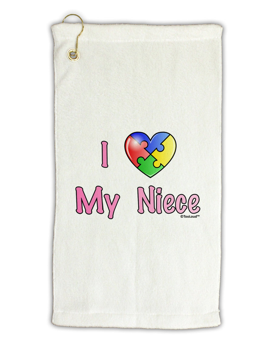 I Heart My Niece - Autism Awareness Micro Terry Gromet Golf Towel 16 x 25 inch by TooLoud-Golf Towel-TooLoud-White-Davson Sales