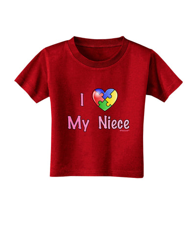 I Heart My Niece - Autism Awareness Toddler T-Shirt Dark by TooLoud-Toddler T-Shirt-TooLoud-Red-2T-Davson Sales