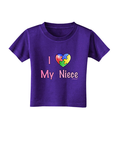 I Heart My Niece - Autism Awareness Toddler T-Shirt Dark by TooLoud-Toddler T-Shirt-TooLoud-Purple-2T-Davson Sales