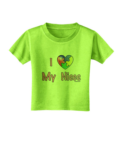 I Heart My Niece - Autism Awareness Toddler T-Shirt by TooLoud-Toddler T-Shirt-TooLoud-Lime-Green-2T-Davson Sales