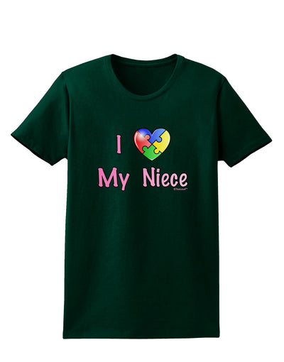 I Heart My Niece - Autism Awareness Womens Dark T-Shirt by TooLoud-Womens T-Shirt-TooLoud-Forest-Green-Small-Davson Sales