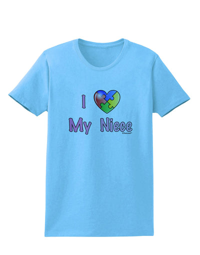 I Heart My Niece - Autism Awareness Womens T-Shirt by TooLoud-Womens T-Shirt-TooLoud-Aquatic-Blue-X-Small-Davson Sales