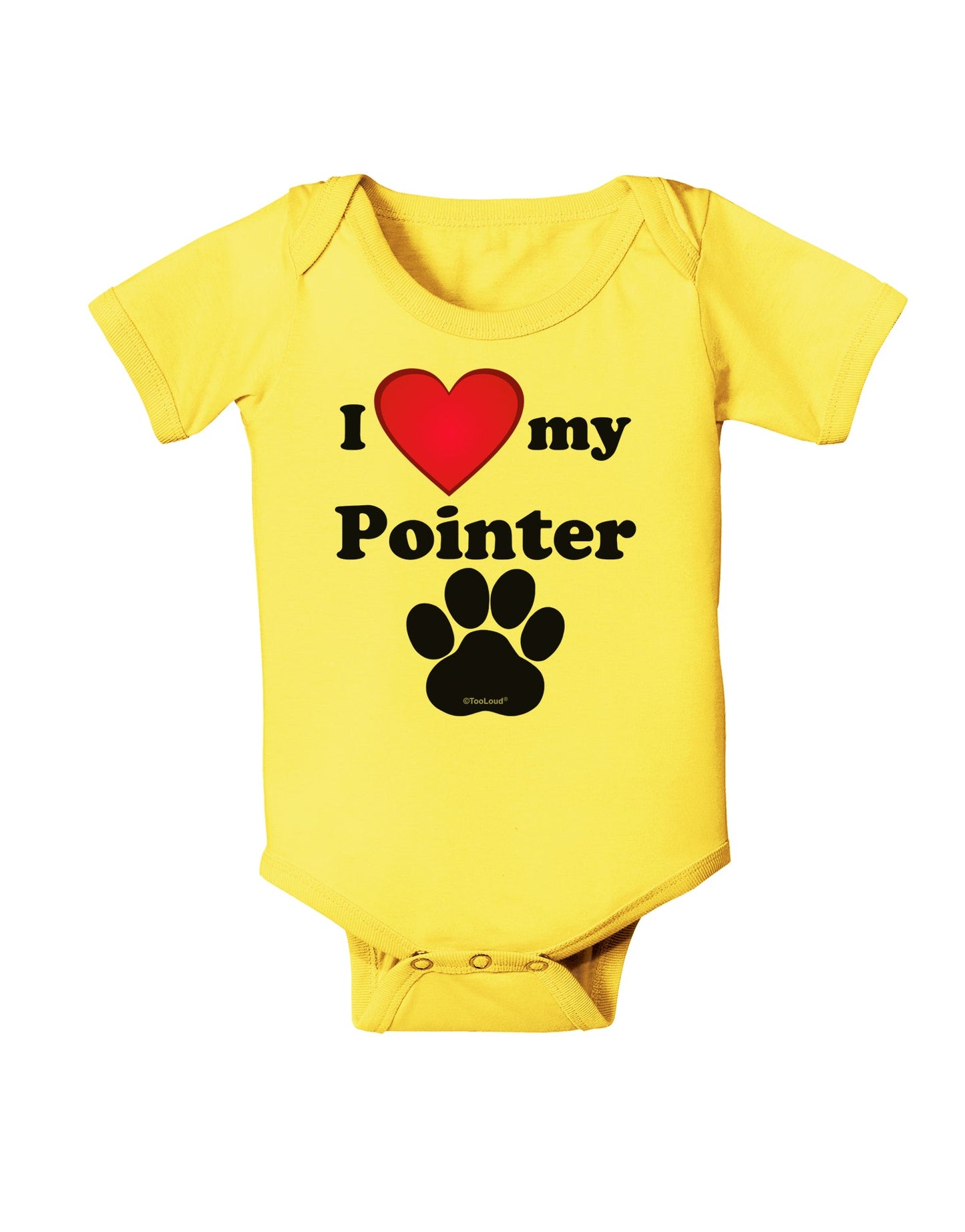 I Heart My Pointer Baby Romper Bodysuit by TooLoud-TooLoud-Yellow-06-Months-Davson Sales