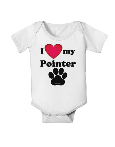 I Heart My Pointer Baby Romper Bodysuit by TooLoud-TooLoud-White-06-Months-Davson Sales