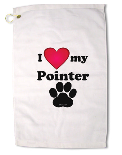 I Heart My Pointer Premium Cotton Golf Towel - 16 x 25 inch by TooLoud-Golf Towel-TooLoud-16x25"-Davson Sales