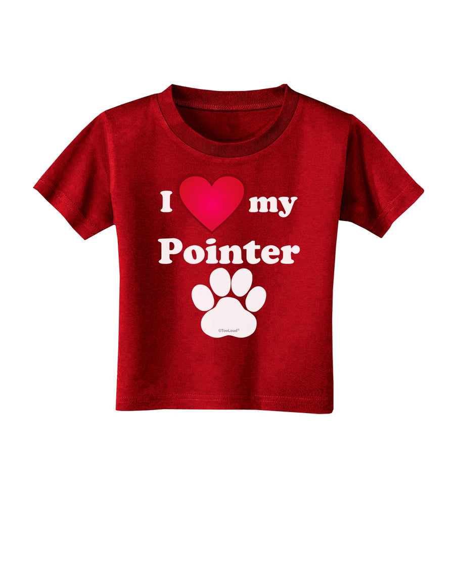 I Heart My Pointer Toddler T-Shirt Dark by TooLoud-Toddler T-Shirt-TooLoud-Black-2T-Davson Sales