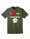 I Heart My Pomeranian Adult Dark T-Shirt by TooLoud-Mens T-Shirt-TooLoud-Military-Green-Small-Davson Sales