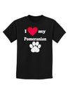 I Heart My Pomeranian Childrens Dark T-Shirt by TooLoud-Childrens T-Shirt-TooLoud-Black-X-Small-Davson Sales