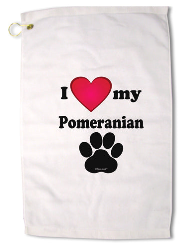 I Heart My Pomeranian Premium Cotton Golf Towel - 16 x 25 inch by TooLoud-Golf Towel-TooLoud-16x25"-Davson Sales