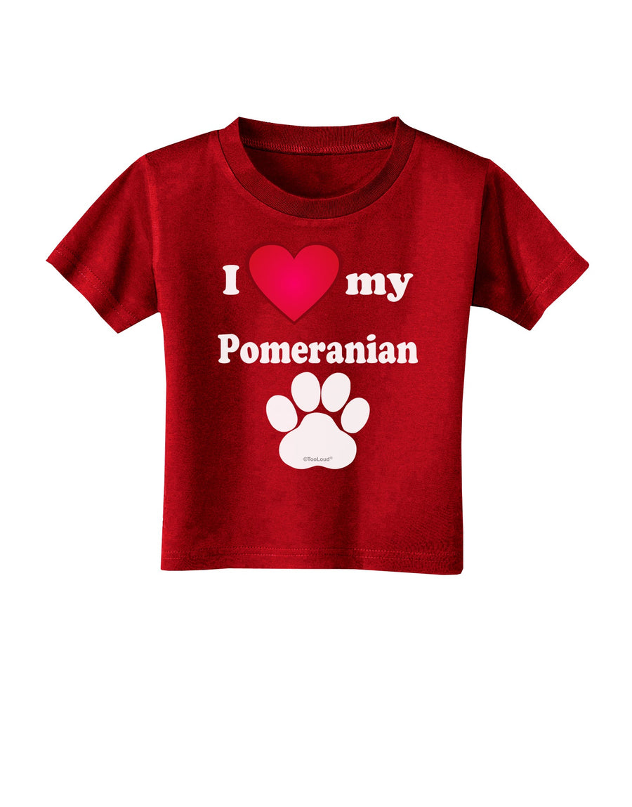 I Heart My Pomeranian Toddler T-Shirt Dark by TooLoud-Toddler T-Shirt-TooLoud-Black-2T-Davson Sales