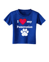 I Heart My Pomeranian Toddler T-Shirt Dark by TooLoud-Toddler T-Shirt-TooLoud-Royal-Blue-2T-Davson Sales