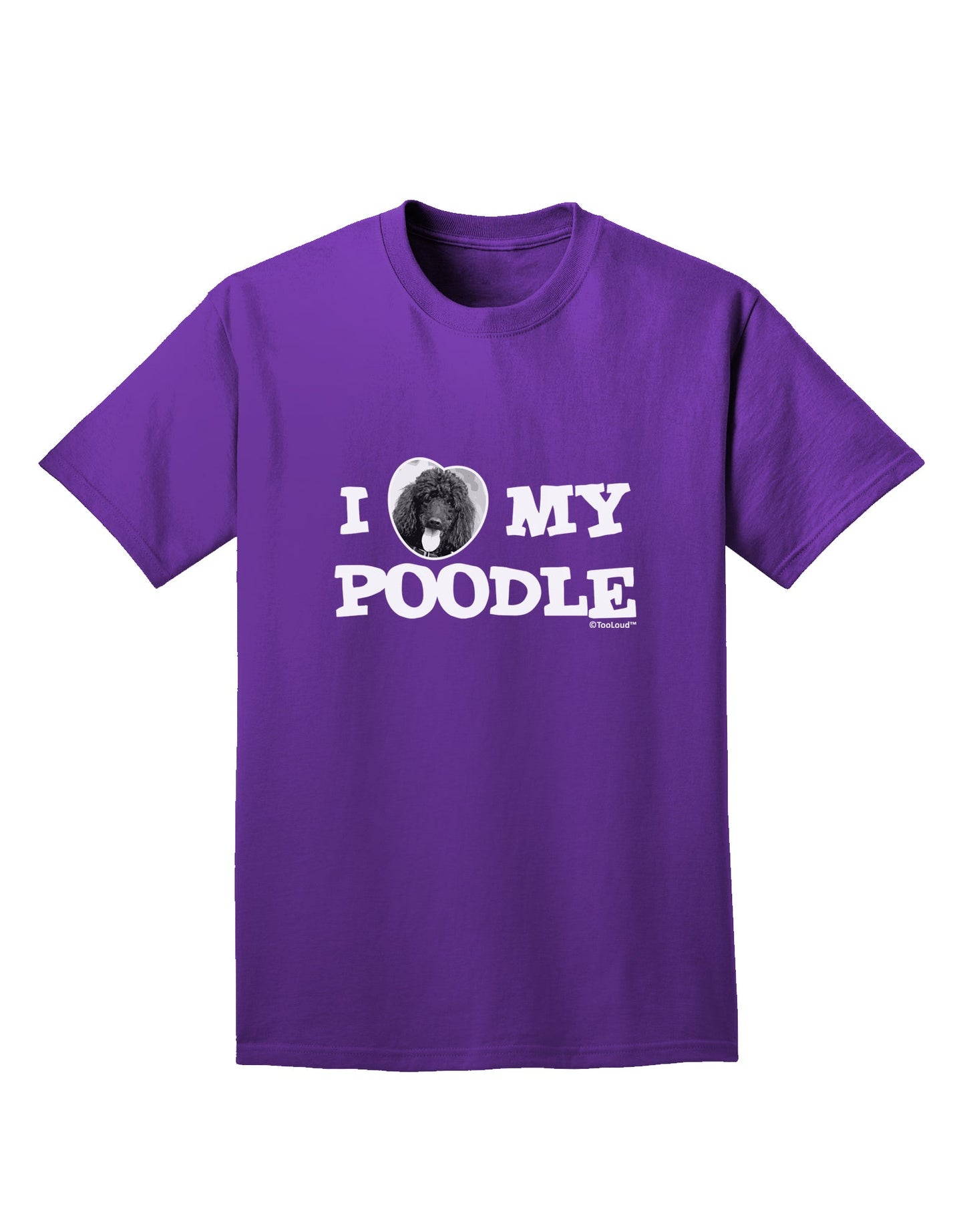 I Heart My Poodle Adult Dark T-Shirt by TooLoud-Mens T-Shirt-TooLoud-Purple-Small-Davson Sales
