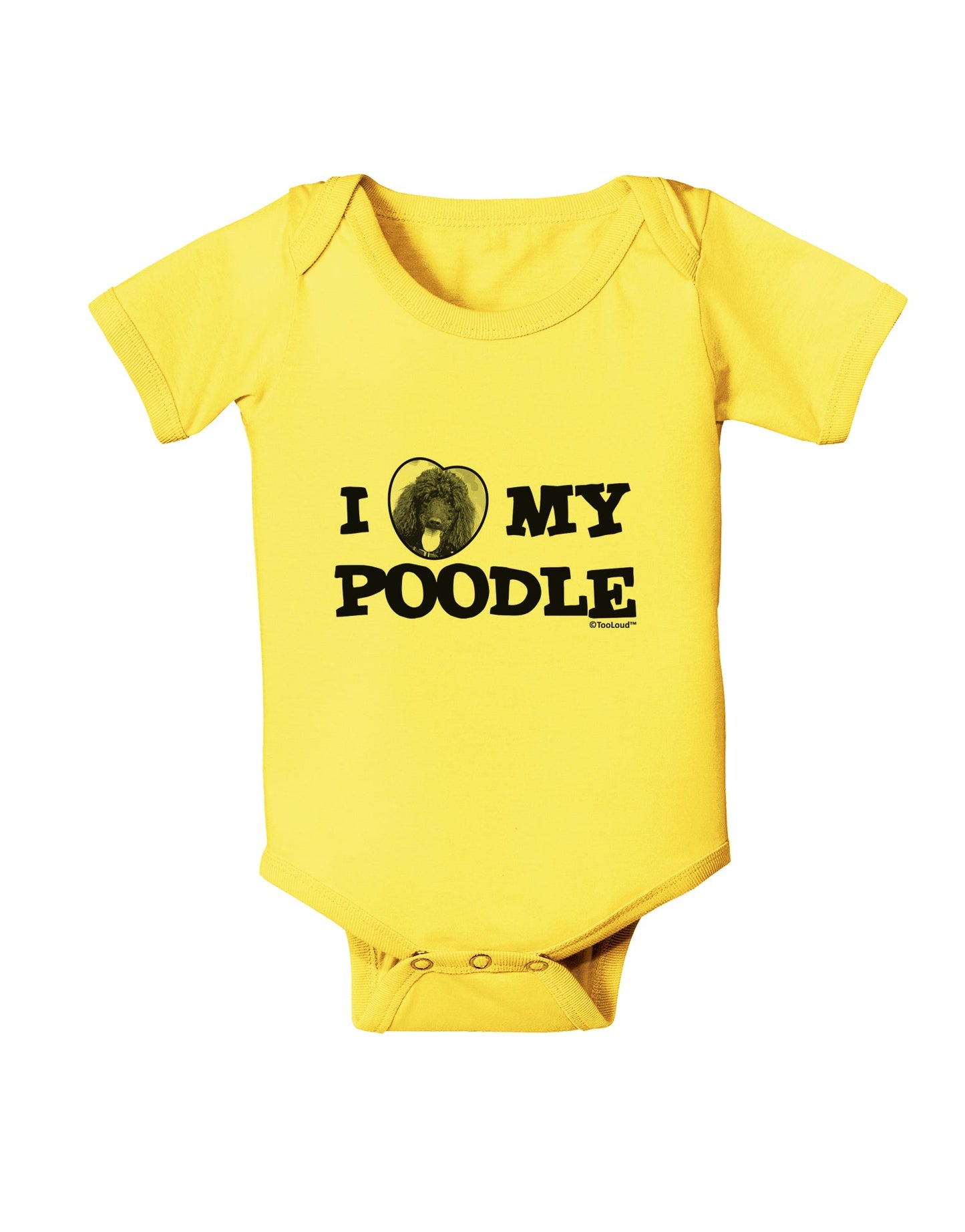 I Heart My Poodle Baby Romper Bodysuit by TooLoud-Baby Romper-TooLoud-Yellow-06-Months-Davson Sales