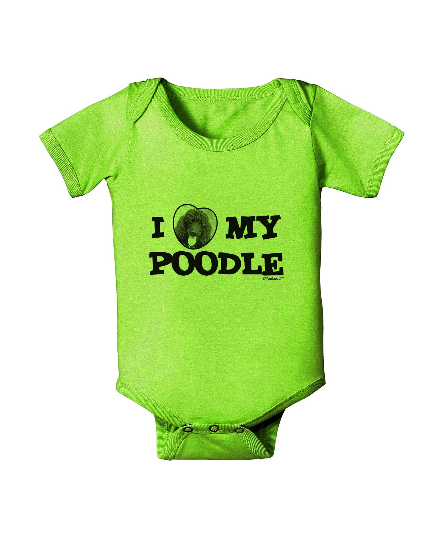 I Heart My Poodle Baby Romper Bodysuit by TooLoud-Baby Romper-TooLoud-Lime-Green-06-Months-Davson Sales