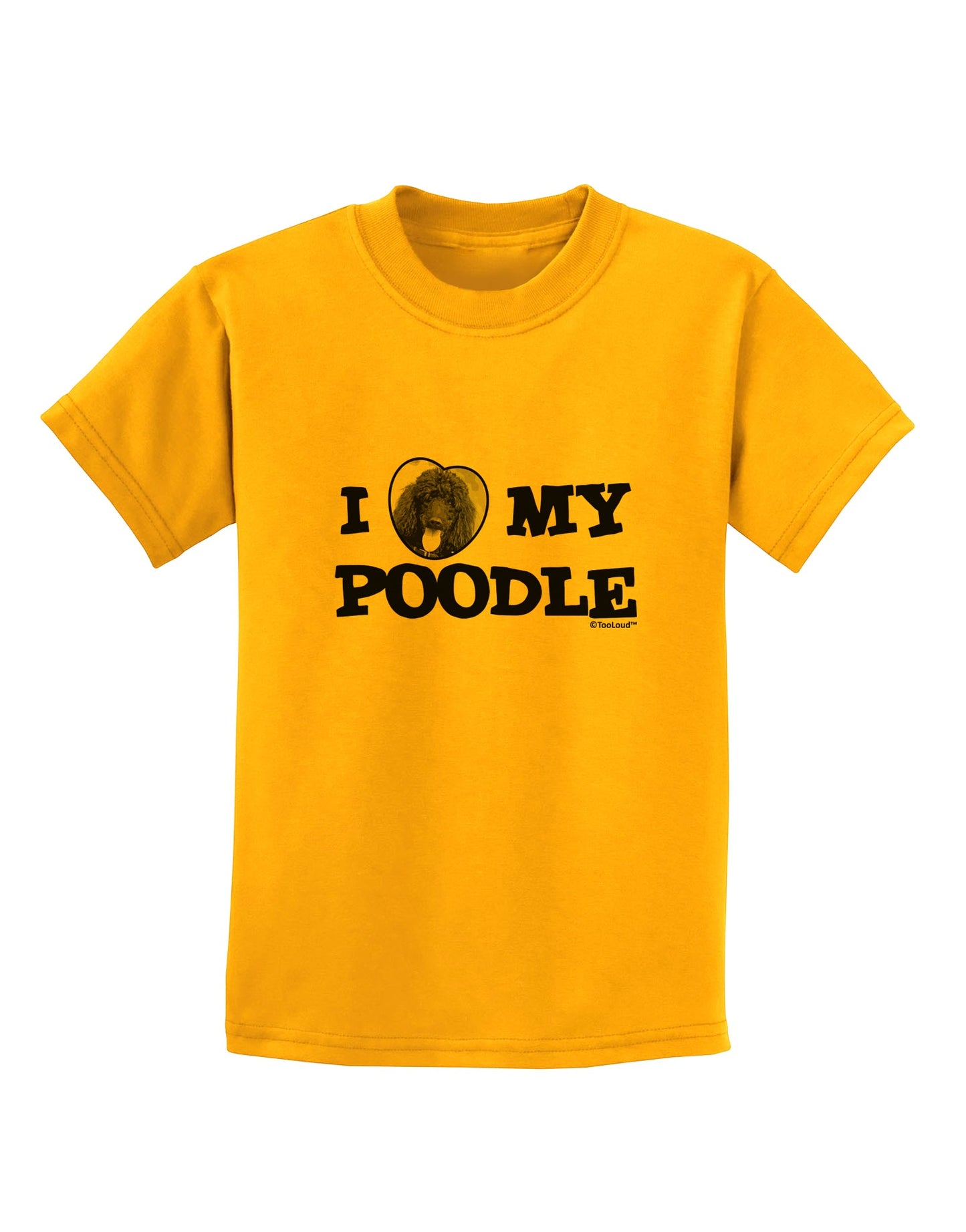 I Heart My Poodle Childrens T-Shirt by TooLoud-Childrens T-Shirt-TooLoud-Gold-X-Small-Davson Sales