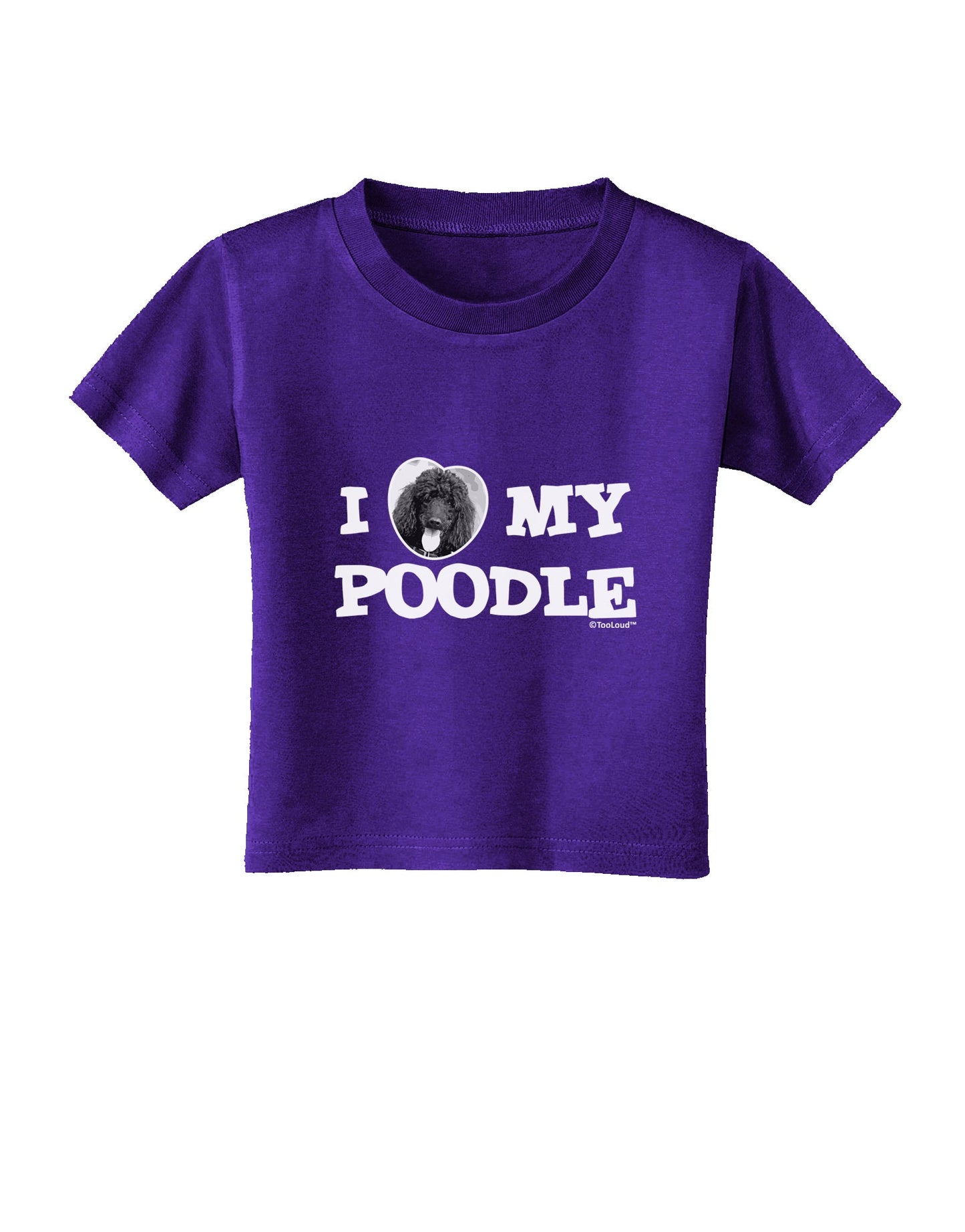 I Heart My Poodle Toddler T-Shirt Dark by TooLoud-Toddler T-Shirt-TooLoud-Purple-2T-Davson Sales