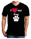 I Heart My Pug Adult Dark V-Neck T-Shirt by TooLoud-TooLoud-Black-Small-Davson Sales