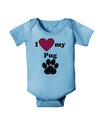 I Heart My Pug Baby Romper Bodysuit by TooLoud-TooLoud-LightBlue-06-Months-Davson Sales