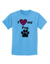 I Heart My Pug Childrens T-Shirt by TooLoud-TooLoud-Aquatic-Blue-X-Small-Davson Sales