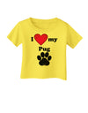 I Heart My Pug Infant T-Shirt by TooLoud-TooLoud-Yellow-06-Months-Davson Sales