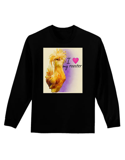 I Heart My Rooster Adult Long Sleeve Dark T-Shirt-Wall Clock-TooLoud-Black-Small-Davson Sales