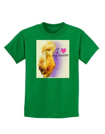 I Heart My Rooster Childrens Dark T-Shirt-Childrens T-Shirt-TooLoud-Kelly-Green-X-Small-Davson Sales