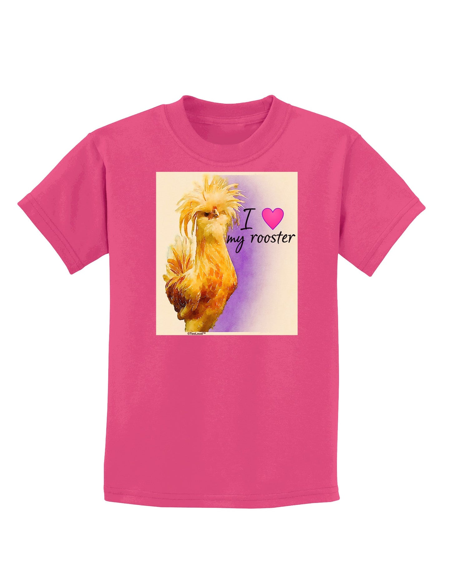 I Heart My Rooster Childrens Dark T-Shirt-Childrens T-Shirt-TooLoud-Sangria-X-Small-Davson Sales