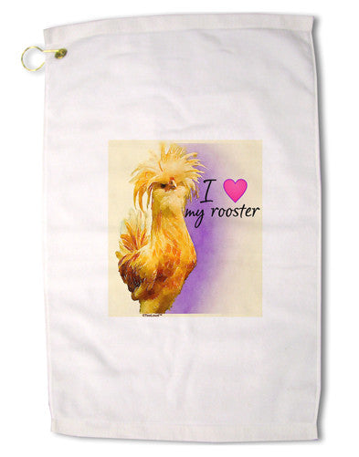 I Heart My Rooster Premium Cotton Golf Towel - 16" x 25"-Golf Towel-TooLoud-Davson Sales